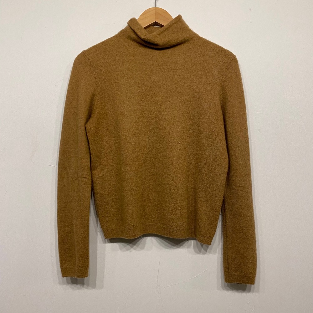 Vince 100% Cashmere Turtleneck Sweater Camel Brown XS Long Sleeve Knit - Picture 2 of 7